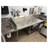 9' Stainless Steel Work Table w/ 2 Sinks