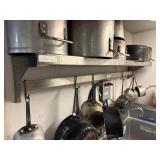 60' Stainless Steel Wall Shelf w/ Pot Rack