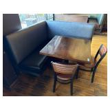 64' x 64' Corner Booth Seat w/ Table & 2 Chairs