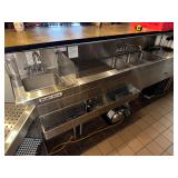 90' Back Bar 4 Compartment Sink