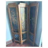 Asian Themed 3 Part Wooden Screen