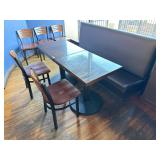 6' Booth Seat w/ 2 Tables & Chairs