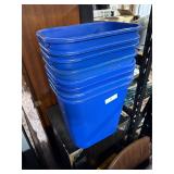 Blue Plastic Trash Bins