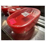 New! Pack of Red Plastic Serving Baskets