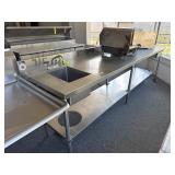 10ï¿½ Stainless Steel Work Table w/ Sink & Drawer