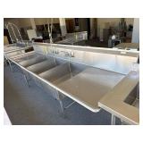 130ï¿½ Stainless Steel 3 Compartment Sink