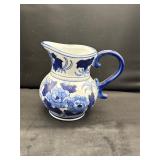Blue & white pitcher