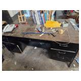 Office desk and contents