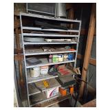 Metal shelf and contents