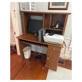 Desk, computer printer all contents