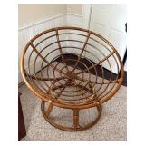 Vintage Rattan 2 Part Papasan Chair & cushion