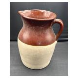 Two tone pottery pitcher
