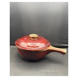 Hull Oven Proof brown drip pottery casserole