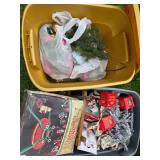 2 totes of Christmas decor
