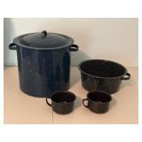 Vintage speckled enamel ware