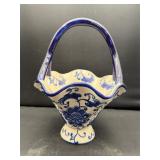 Blue & white basket