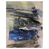 Golf clubs and bags with extra gfips