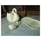 Swan soup tureen with ladle