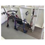 Crutches and canes and walkers
