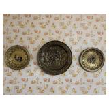 Vintage brass wall hangings tavern scenes