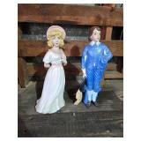 Vintage ceramic Holland mold pink girl & blue boy
