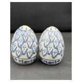Blue & White Porcelain Salt Pepper Shaker Set