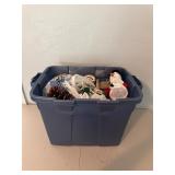 Tote of holiday decor