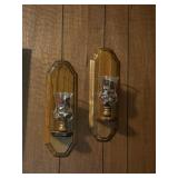 Vintage wooden sconces candle holders