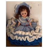 Vintage crochet dress doll