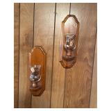 Vintage wooden sconces candle holders