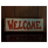 Vintage wooden WELCOME sign