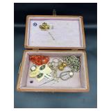 Mother dresser box & costume jewelry