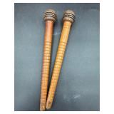 vintage or antique wooden bobbins or spools