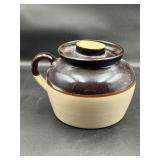 Small vintage stoneware pottery bean pot