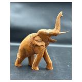 Vintage hand carved elephant figure