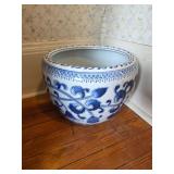 Blu and white planter