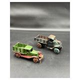 Vintage cast iron toy trucks
