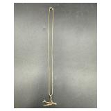 Sterling silver boring 737 charm and necklace