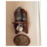 Wall shelf pewter & God bless our home