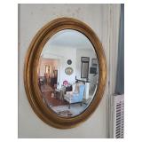 Wall hanging oval mirror