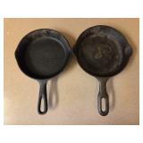 2 cast iron skillets
