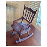 Vintage wooden doll rocking chair