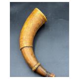 Antique engraved powder horn