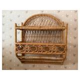 Vintage wicker wall shelf