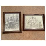 Vintage R. Hendrickson framed prints