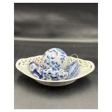 Blue & white home decor