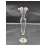 sterling & etched glass Duchin vase weighted