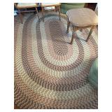 Oval vintage braided rug 9x12