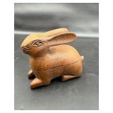 1940s French Carved Wood Rabbit Box