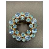 Signed Austria rhinestone brooch